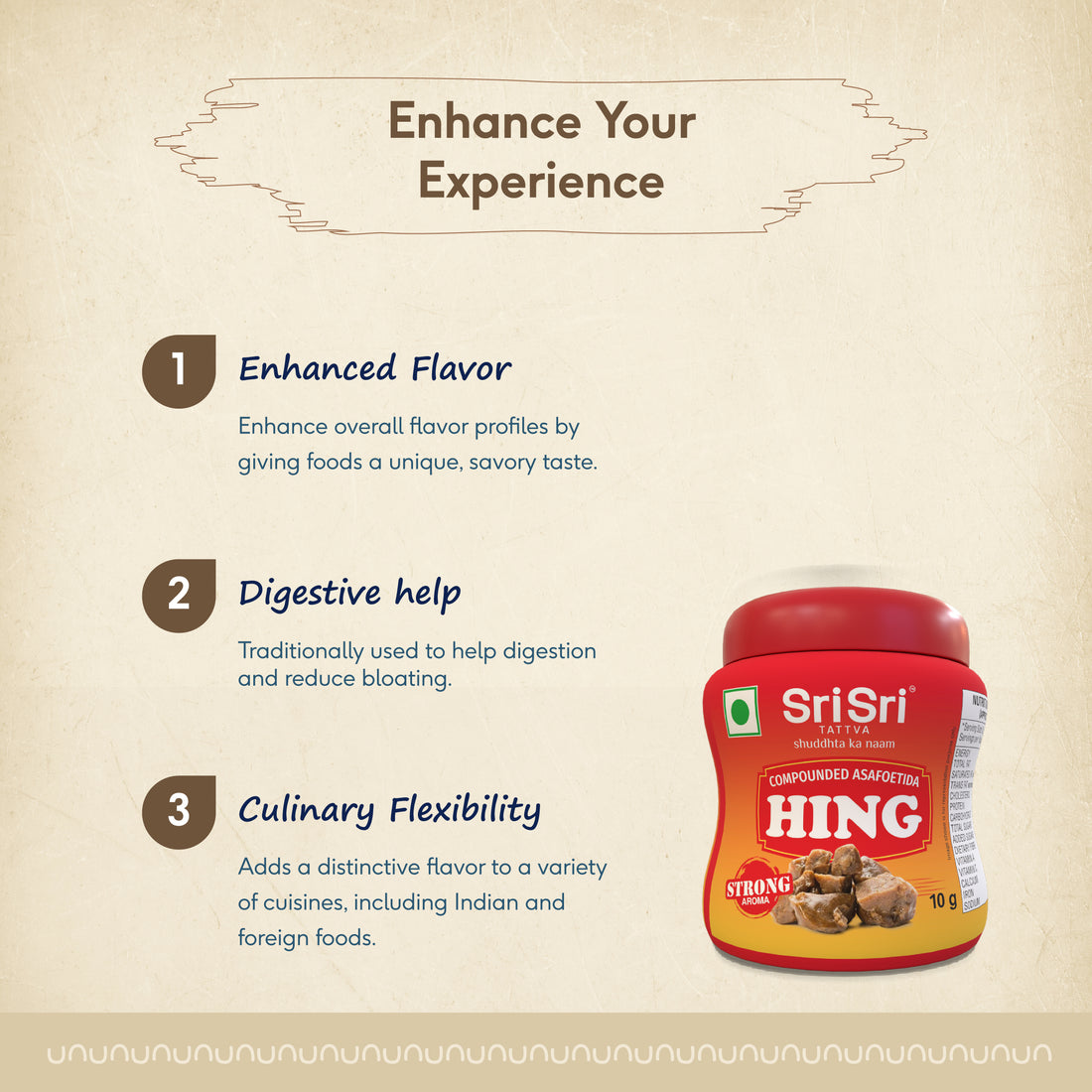 Compounded Asafoetida Hing, 10 g Sri Sri Tattva