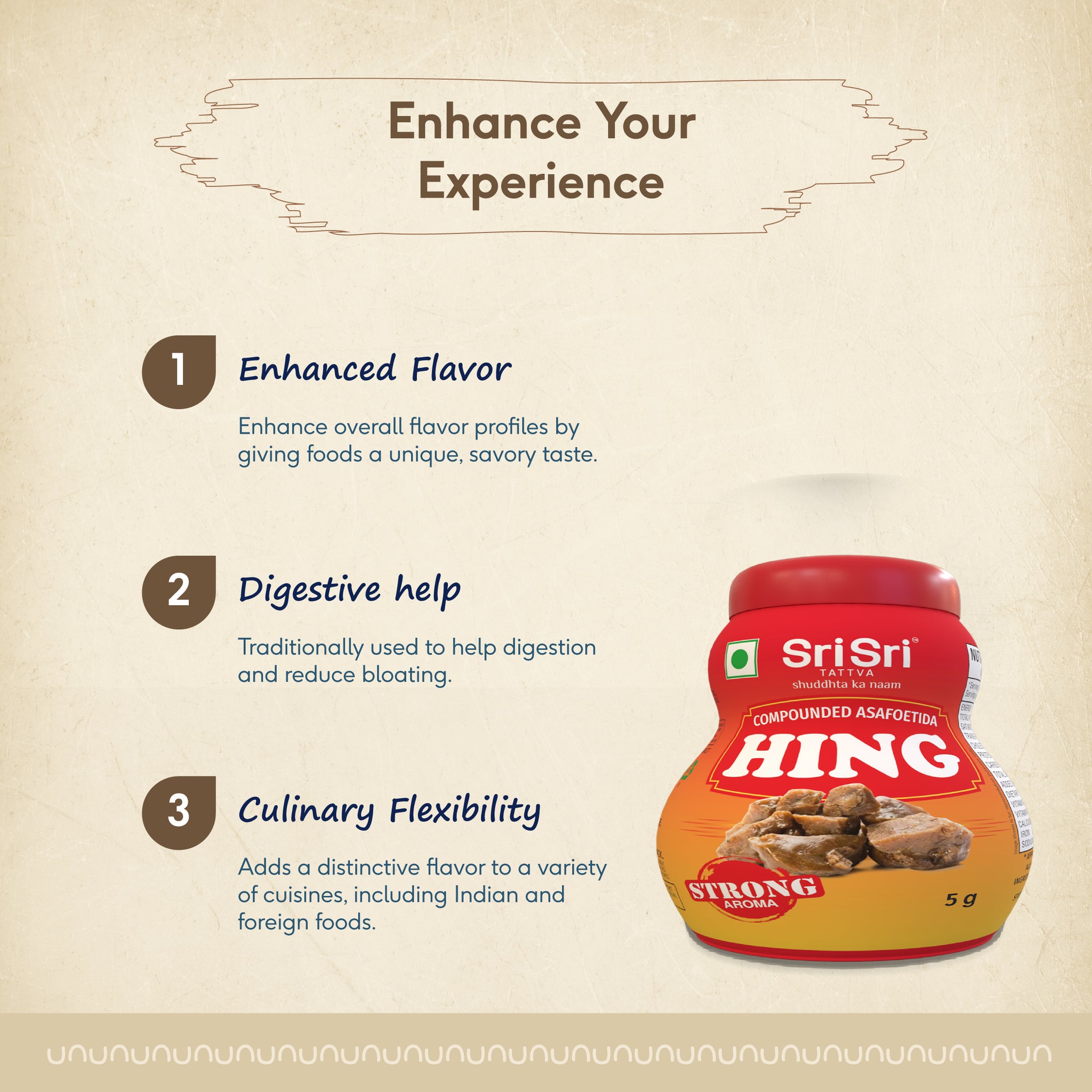 Compounded Asafoetida Hing, 5 g Sri Sri Tattva