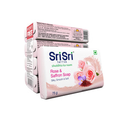 Rose & Saffron Soap | Silky, Smooth & Soft Skin | Buy 3 Get 1 Free | 75gm Each - Soaps and Body Wash 
