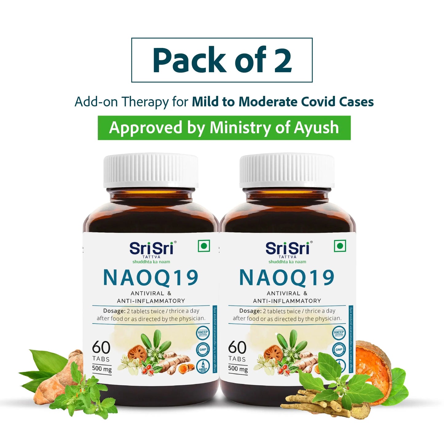 NAOQ19 - Anti Viral, 60 Tabs | 500 mg (Pack of 2)