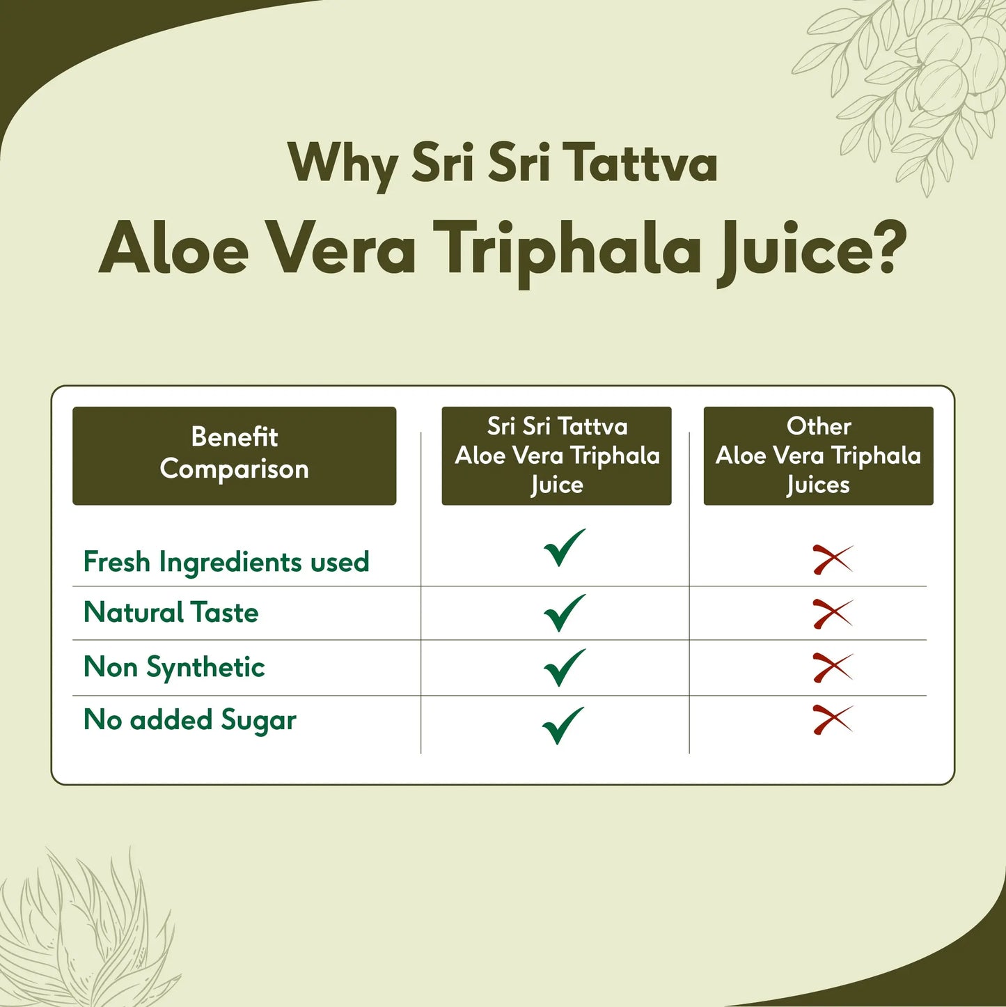 Aloe Vera Triphala Juice  - No Added Sugar, 500ml - Sri Sri Tattva