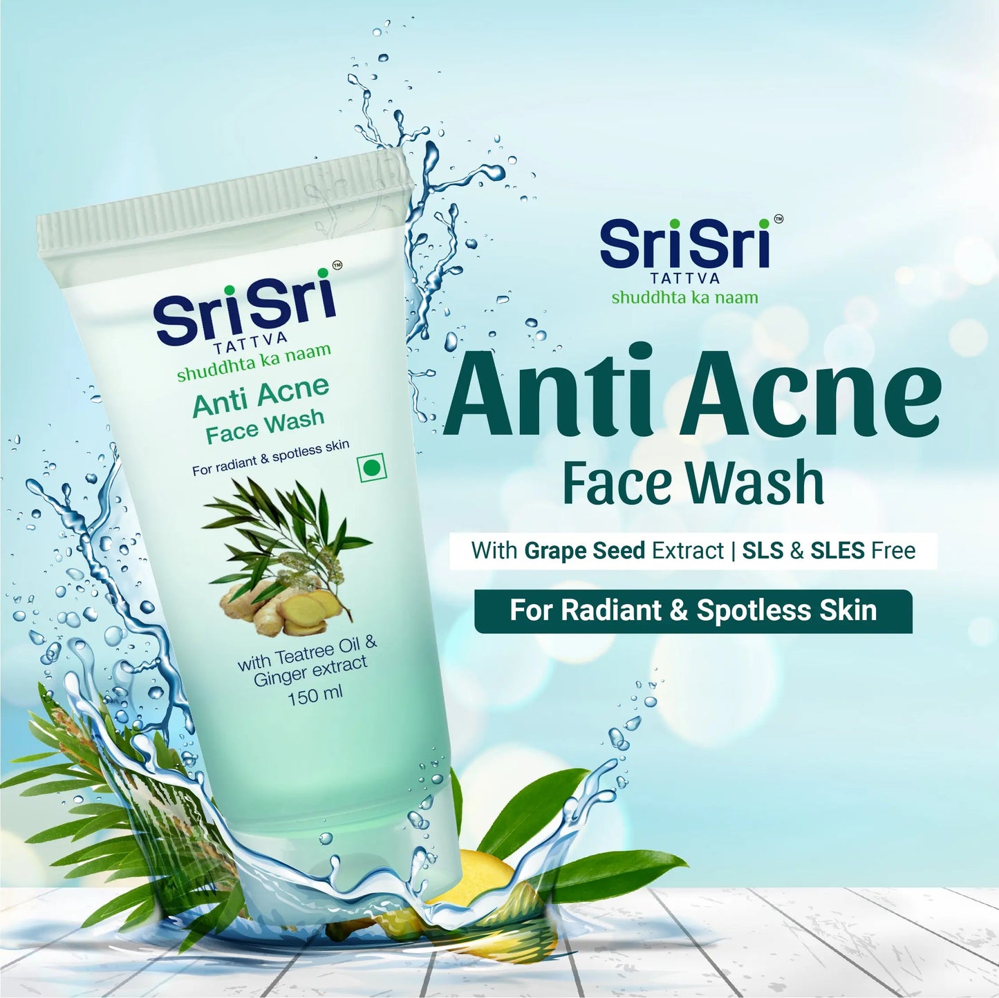 Anti Acne Face Wash - For Radiant & Spotless Skin, 150 ml