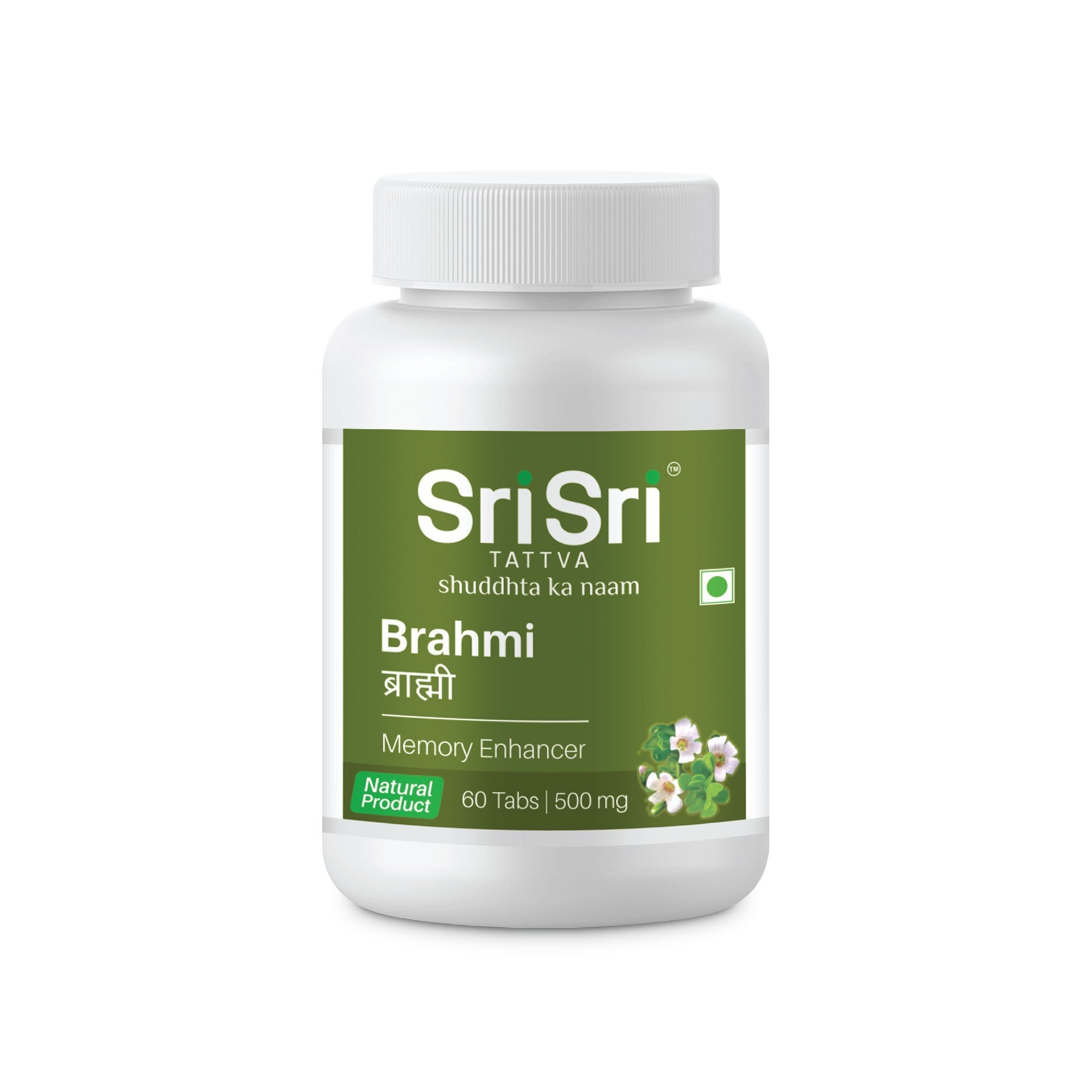 Brahmi - Memory Enhancer, 60 Tabs | 500mg - Sri Sri Tattva