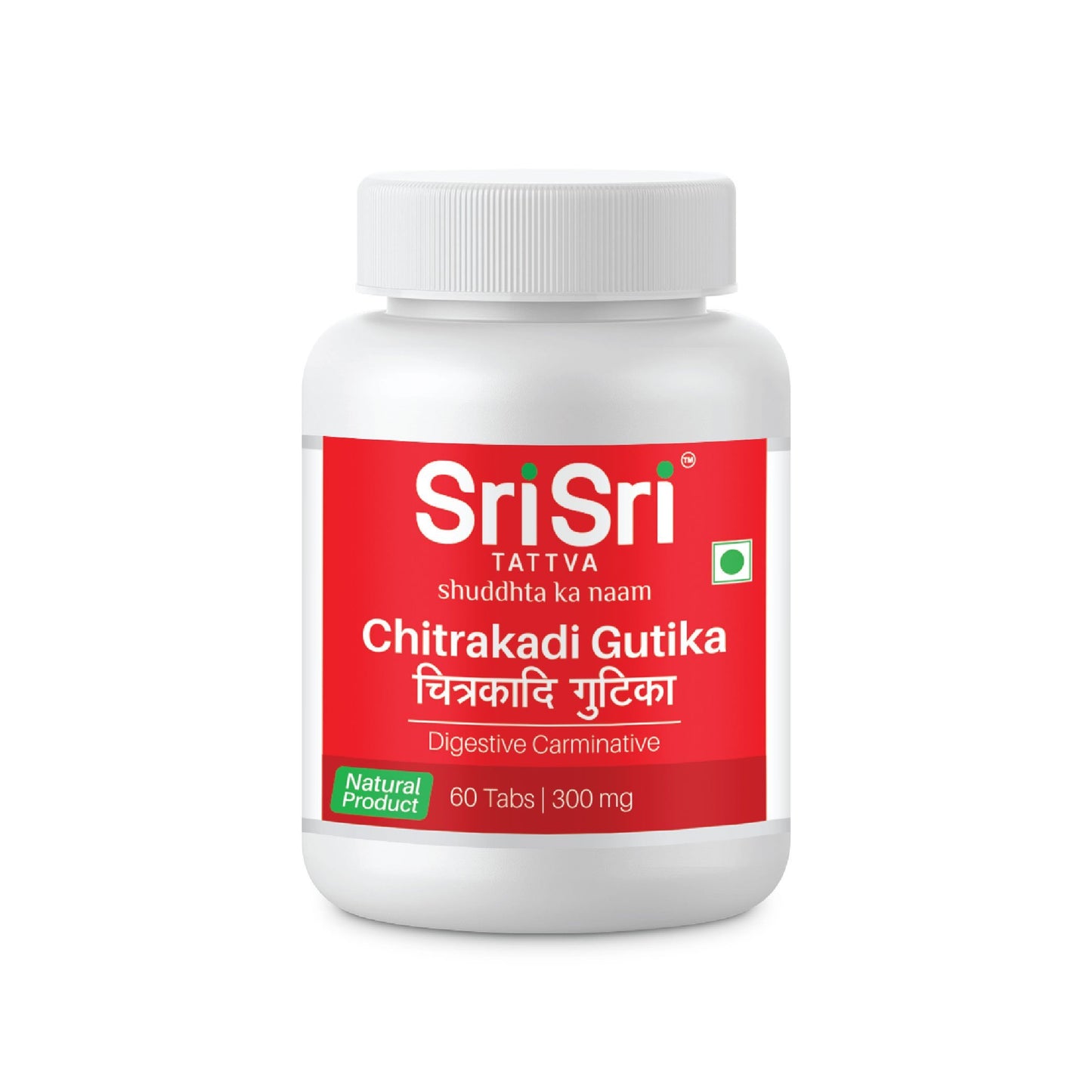 Chitrakadi Gutika - Digestive Carminative, 60 Tabs | 300mg - Sri Sri Tattva