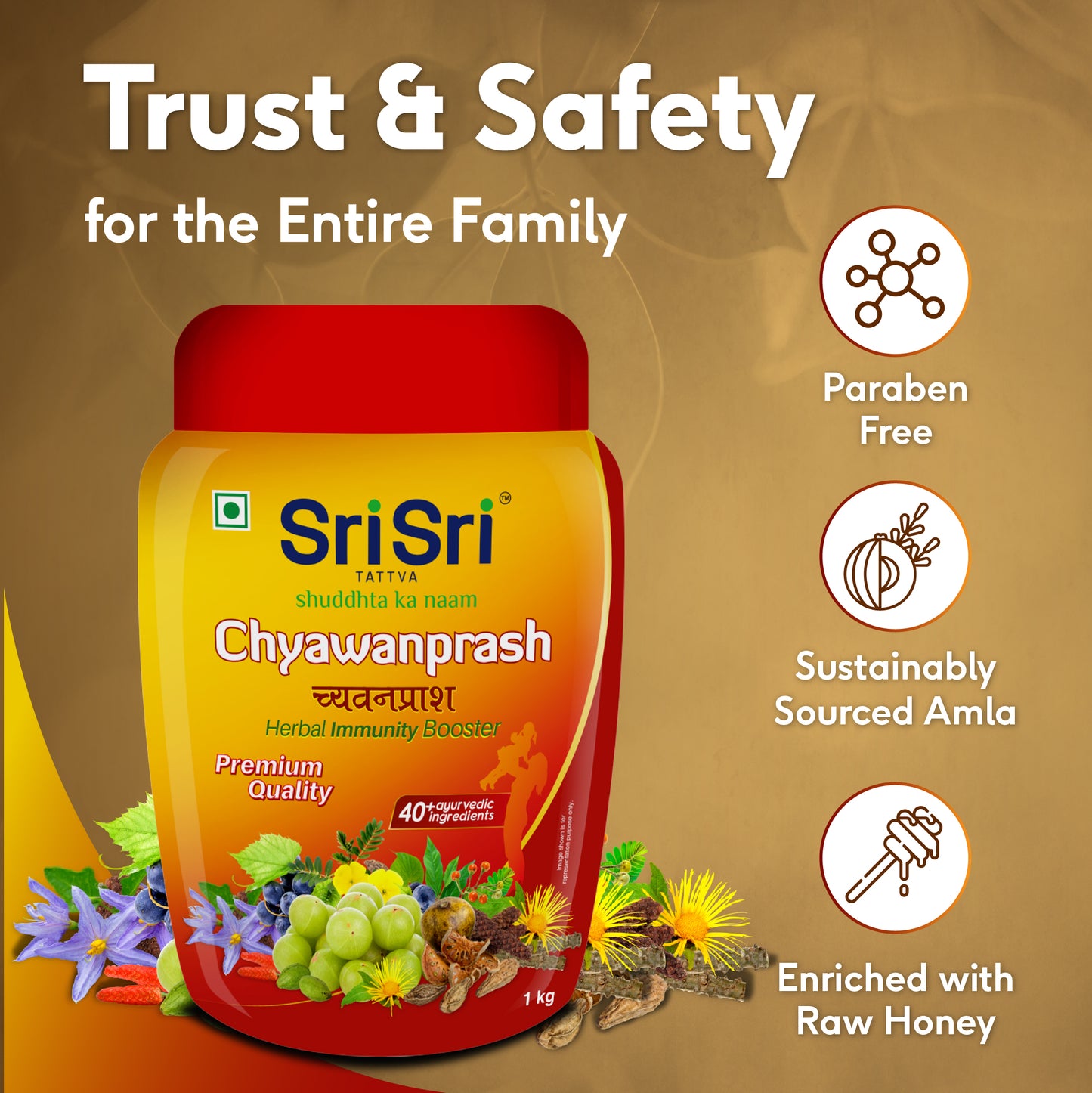 Chyawanprash - Herbal Immunity Booster with 40+ Ayurvedic Ingredients for Better Strength and Stamina, 1 kg