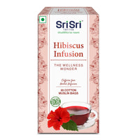 Hibiscus Infusion - THE WELLNESS WONDER - Its alkaline nature balances acidity promoting overall well being - 20 Dip Bags - Sri Sri Tattva