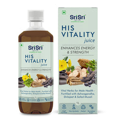 His Vitality Juice - Enhances Energy & Strength | Vital Herbs For Male Health - Fortified With Ashwagandha, Shilajeet & Safed Musali | 1L - Herbal Tea & Juices 
