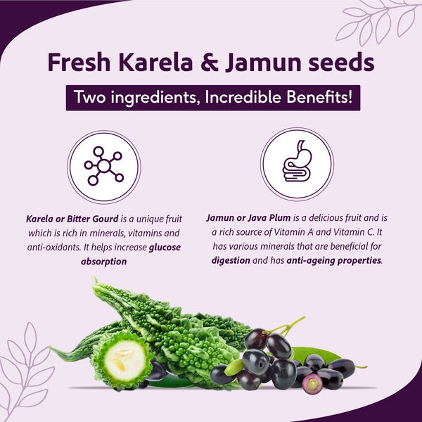 Karela Jamun Juice - Maintain Blood Sugar | Pancreatic Support, Improves Metabolism, Reduces Fatigue |  500 ml