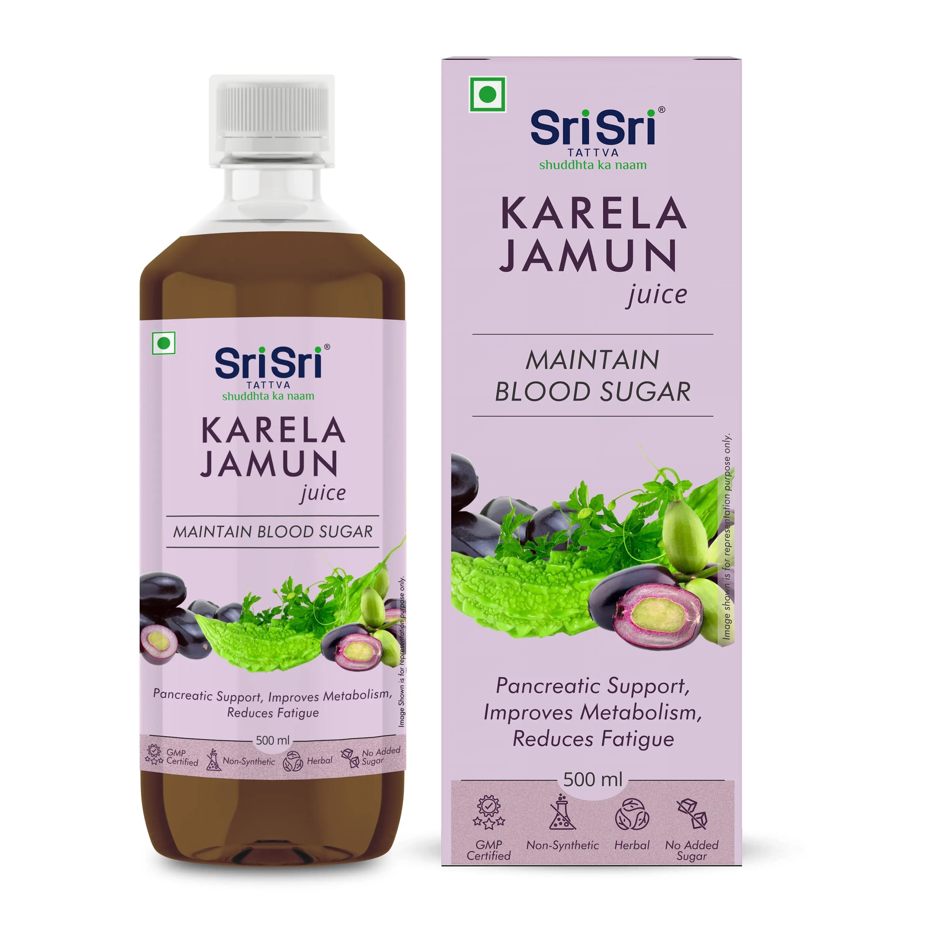 Karela Jamun Juice - Maintain Blood Sugar | Pancreatic Support, Improves Metabolism, Reduces Fatigue |  500 ml