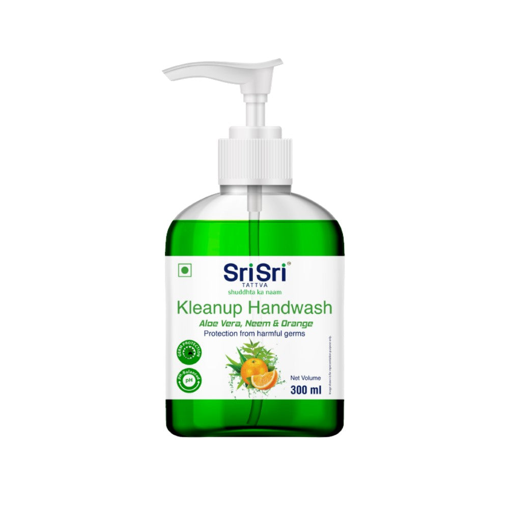 Kleanup Handwash Aloe Vera, Neem & Orange, 300ml - Sri Sri Tattva