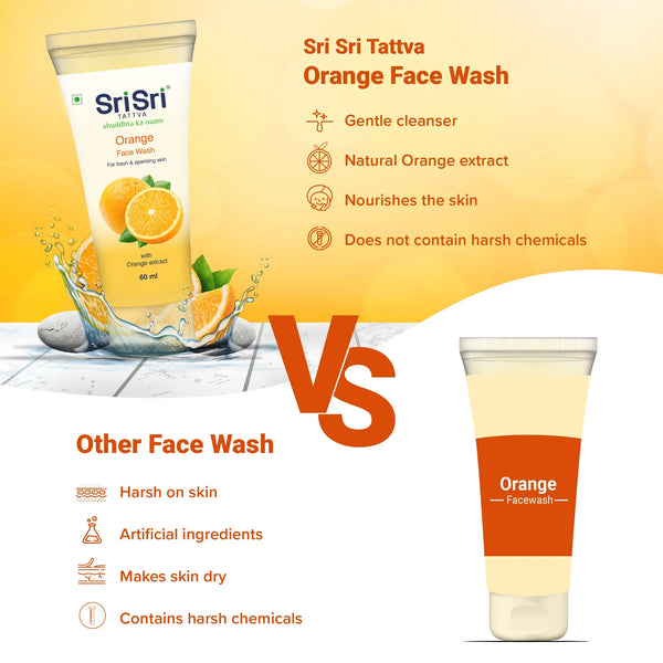 Orange Face Wash - Feel of Freshness, 60ml - Sri Sri Tattva