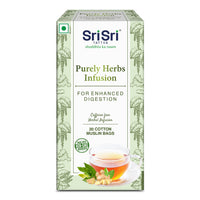 Purely Herbs Infusion - FOR ENHANCED DIGESTION - 8 effective and traditional herbs - 20 Dip Bags - Sri Sri Tattva