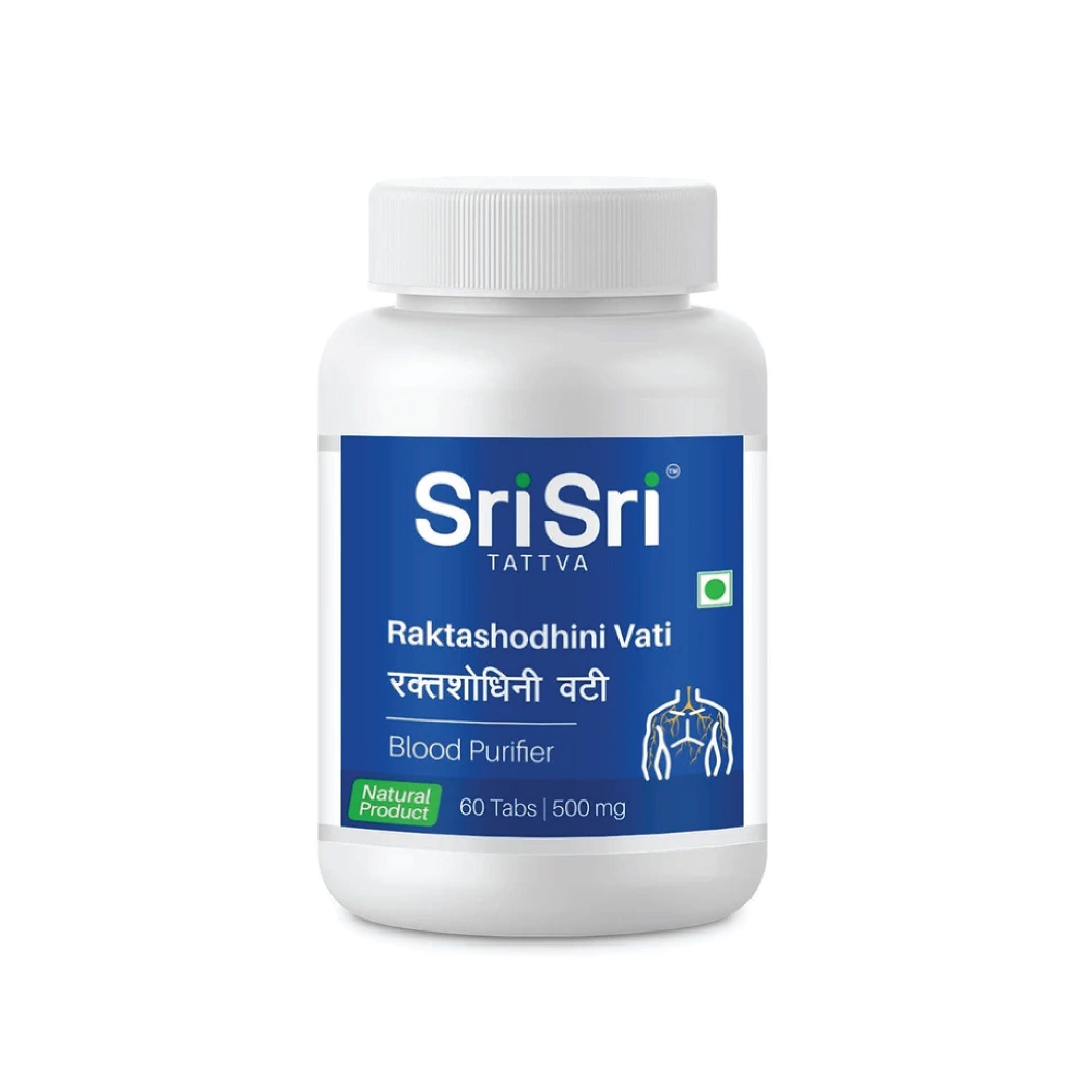 Raktashodhini Vati - Blood Purifier, 60 Tabs | 500mg - Sri Sri Tattva