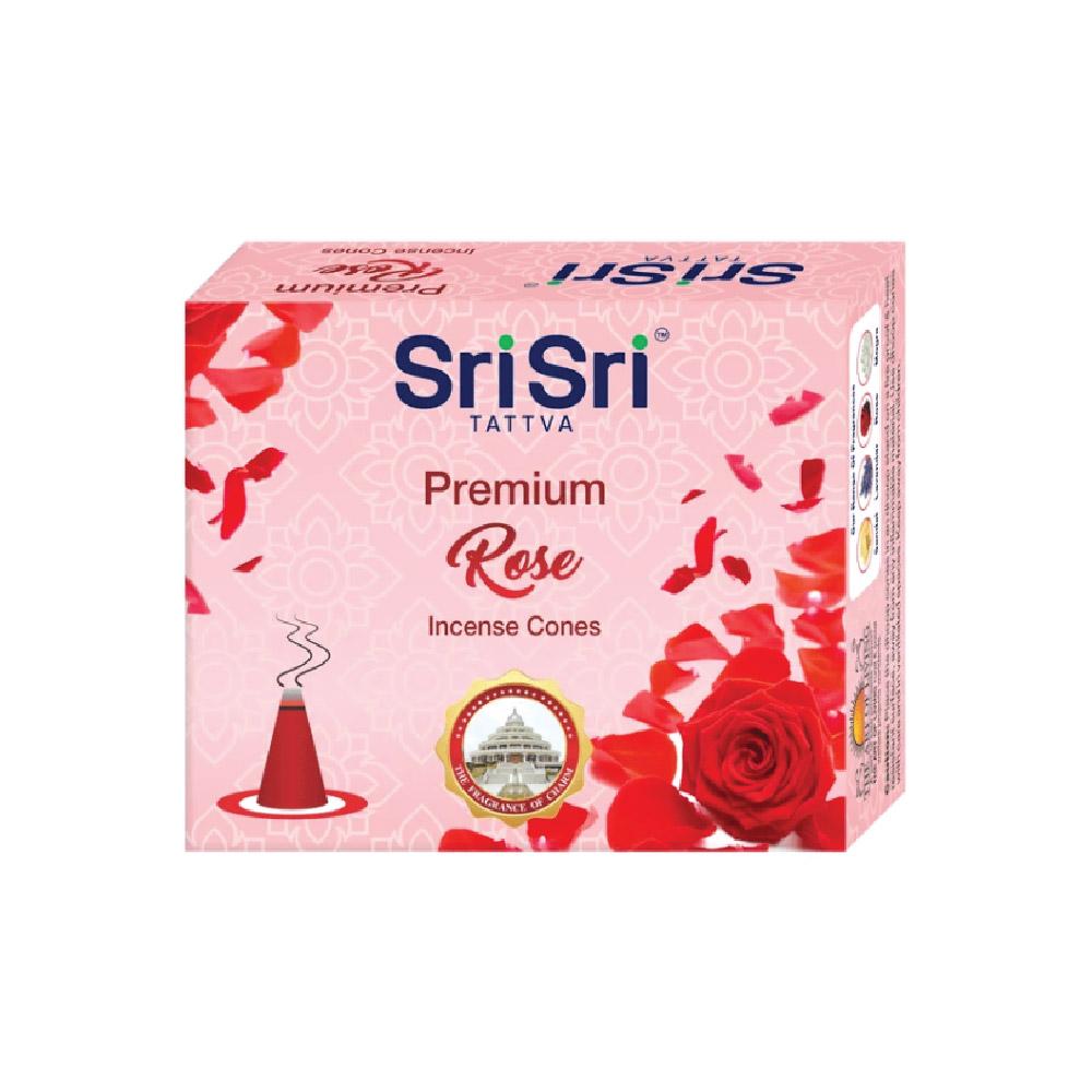 Premium Rose Incense Cones, 25g - Sri Sri Tattva