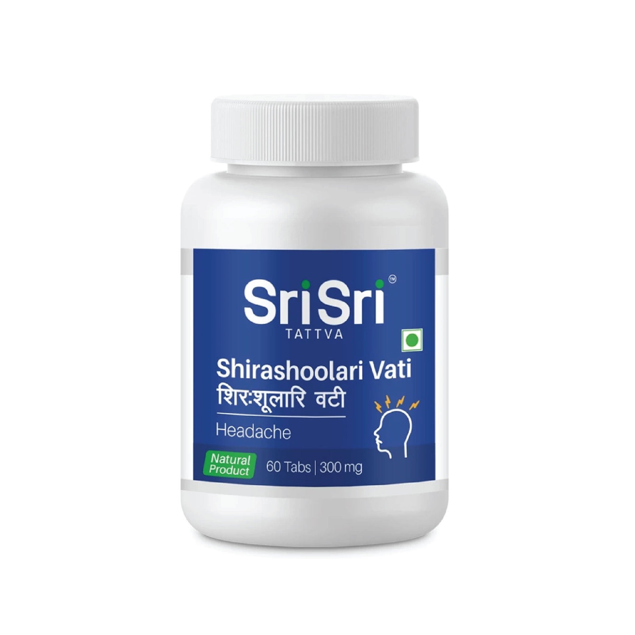 Shirashoolari Vati - Headache, 60 Tabs | 300mg - Sri Sri Tattva