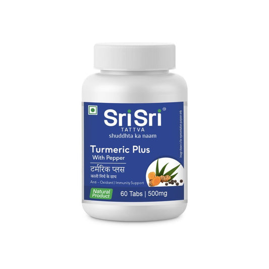Turmeric Plus - With Pepper - Anti Oxidant - Immunity Support, 60 Tabs | 500mg - Sri Sri Tattva