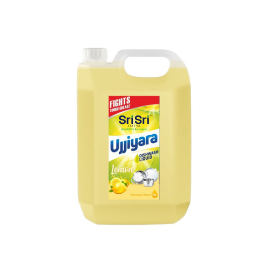 Ujjiyara Liquid Dishwash Lemon - Removes Odour, 5L - Sri Sri Tattva