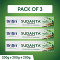 Sudanta Toothpaste -  Non - Fluoride - 100% Vegetarian, 200g - Pack of 3