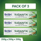 Sudanta Toothpaste -  Non - Fluoride - 100% Vegetarian, 200g - Pack of 3 - Oral Care 