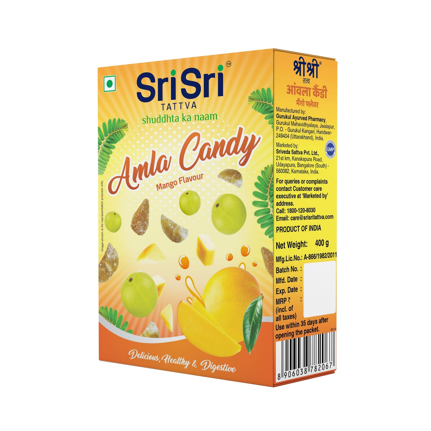 Amla Candy - Mango Flavoured - Delicious Healthy & Digestive, 400g - Sri Sri Tattva