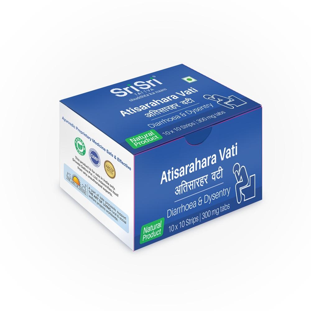 Atisarahara Vati - Diarrhoea & Dysentry, 300mg - Sri Sri Tattva
