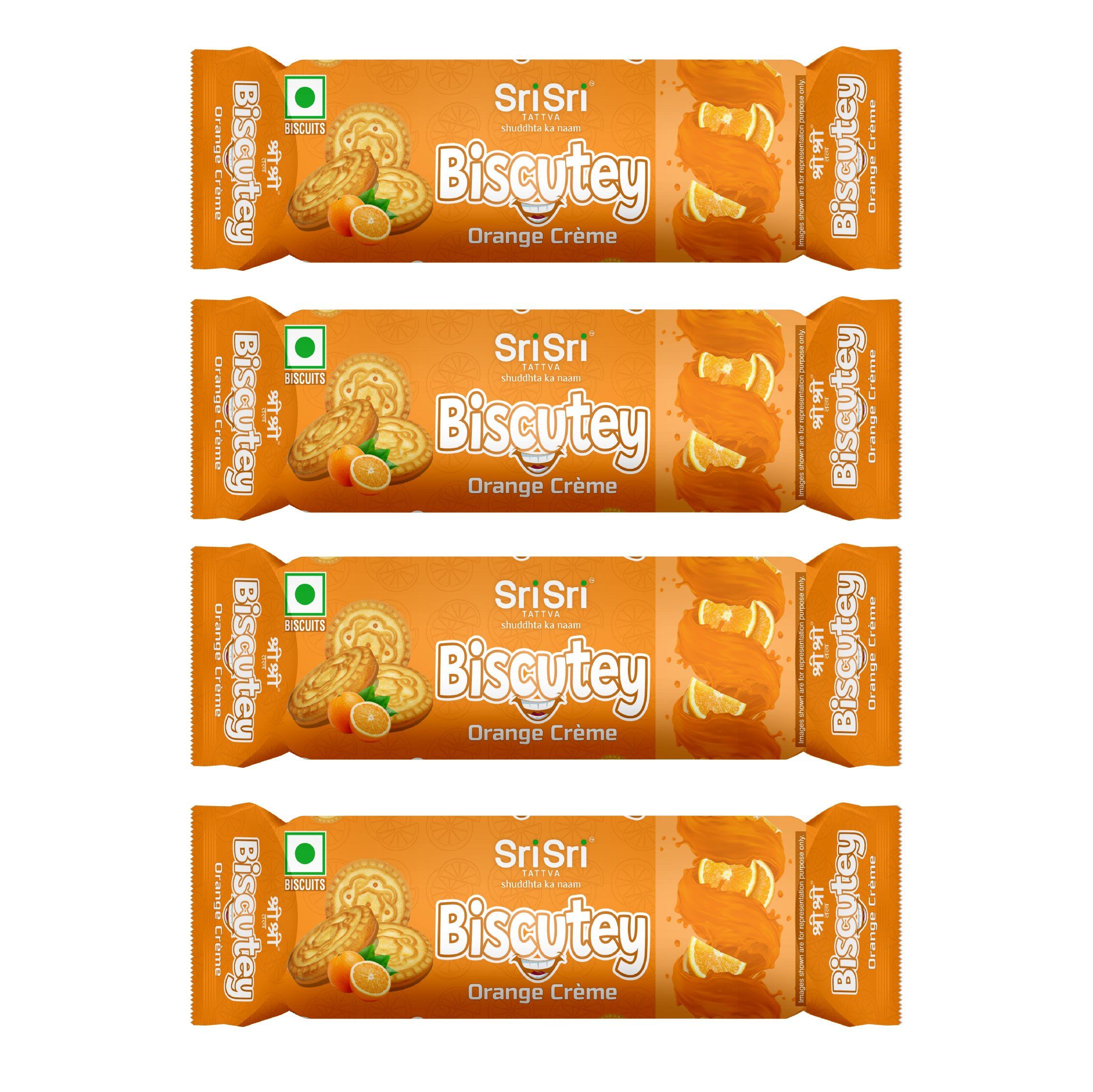 Biscutey Orange Creme, 63.3g (Pack of 4) - Sri Sri Tattva