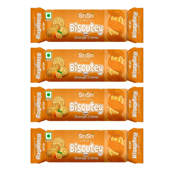 Biscutey Orange Creme, 63.3g (Pack of 4) - Sri Sri Tattva