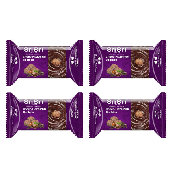 Choco Hazelnut Cookies, 60g (Pack of 4) - Sri Sri Tattva