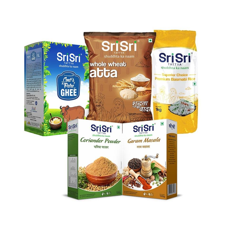 Kitchen Delights (Ghee, Atta, Basmati Rice, Coriander Powder, Garam Masala) - Sri Sri Tattva