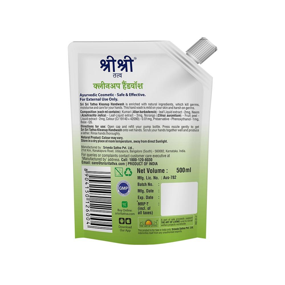 Kleanup Handwash Best Value Refill, 500ml - Sri Sri Tattva