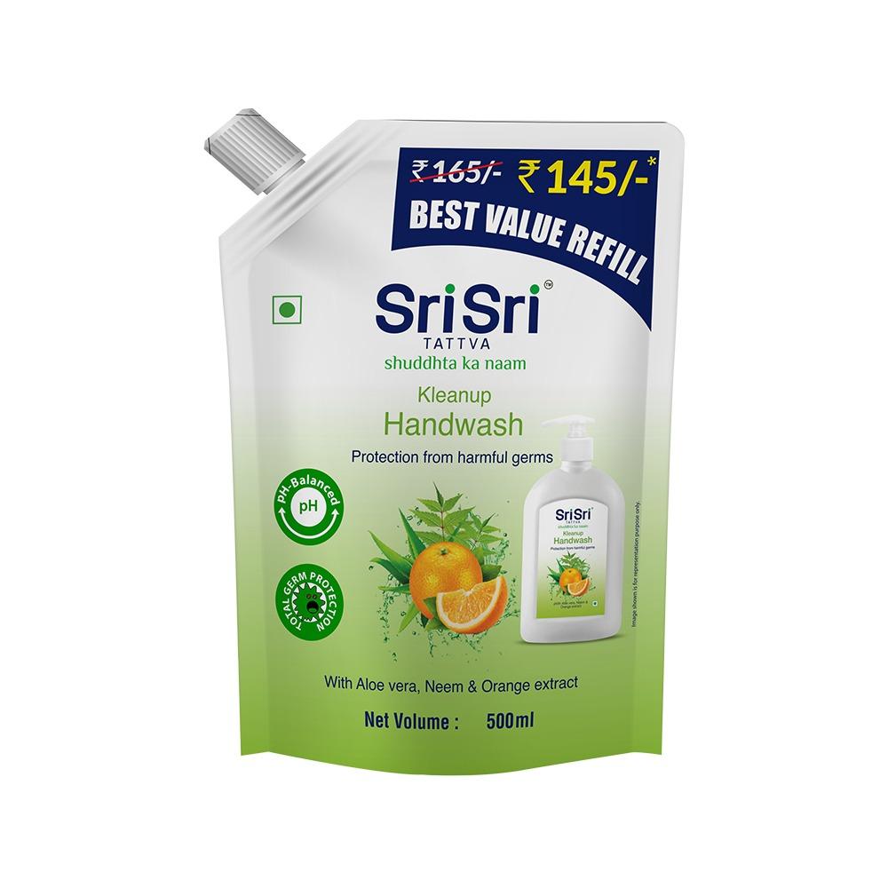 Kleanup Handwash Best Value Refill, 500ml - Sri Sri Tattva