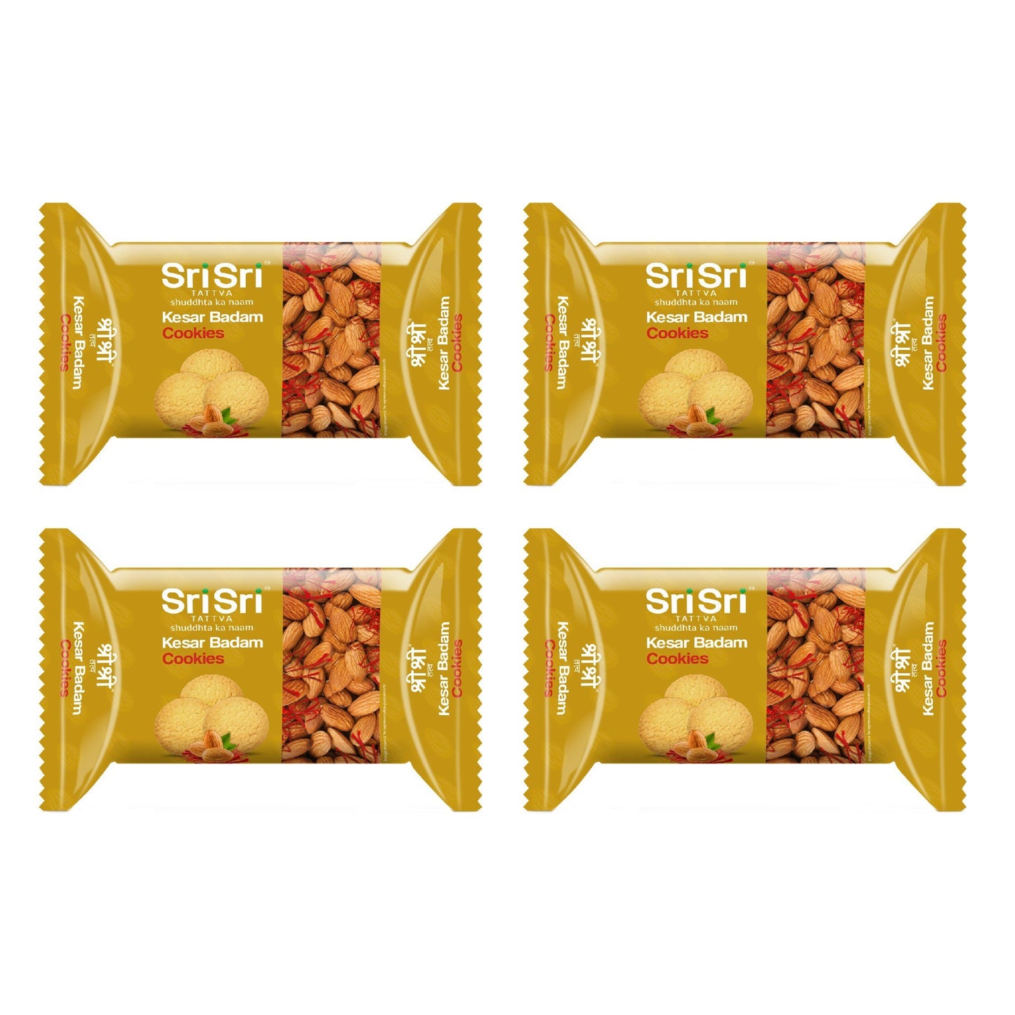 Kesar Badam Cookies, 60g (Pack of 4) - Sri Sri Tattva