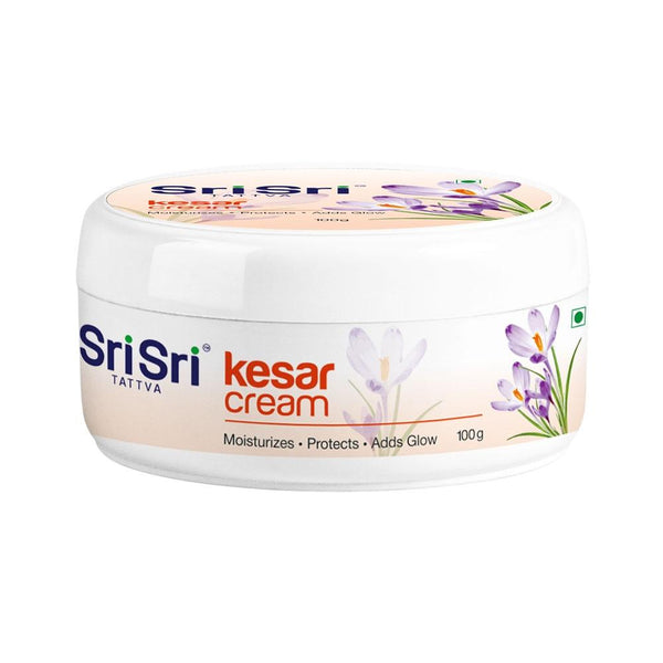 Kesar Cream - Moisturiser, Protects & Adds Glow, 100g - Sri Sri Tattva