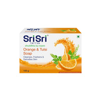 Orange & Tulasi Soap - Cleanses,Freshens & Detoxifies Body, 100g - Sri Sri Tattva