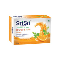 Orange & Tulasi Soap - Cleanses,Freshens & Detoxifies Body, 100g - Sri Sri Tattva