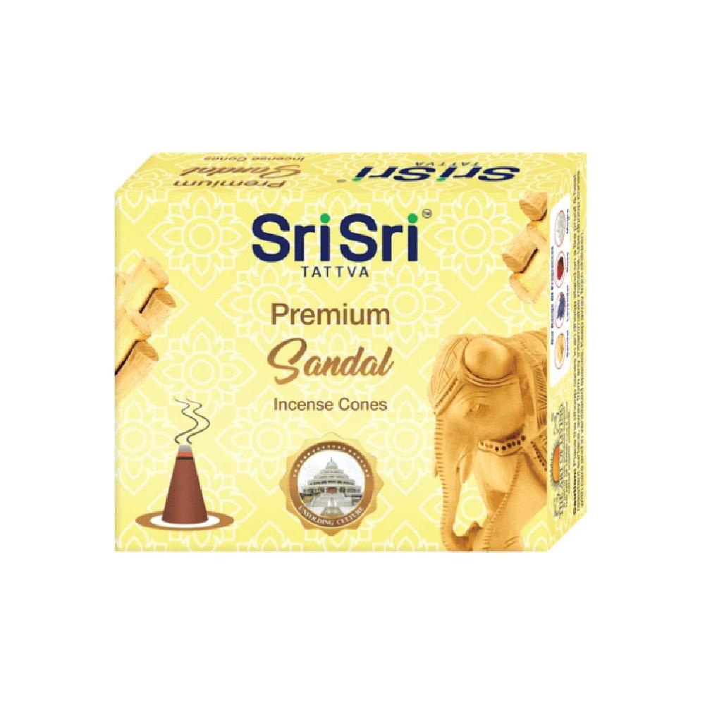 Premium Sandal Incense Cones, 25g - Sri Sri Tattva