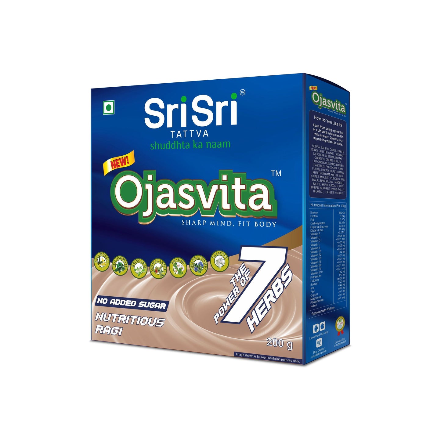 Ragi Ojasvita - Sharp Mind & Fit Body, 200g - Sri Sri Tattva