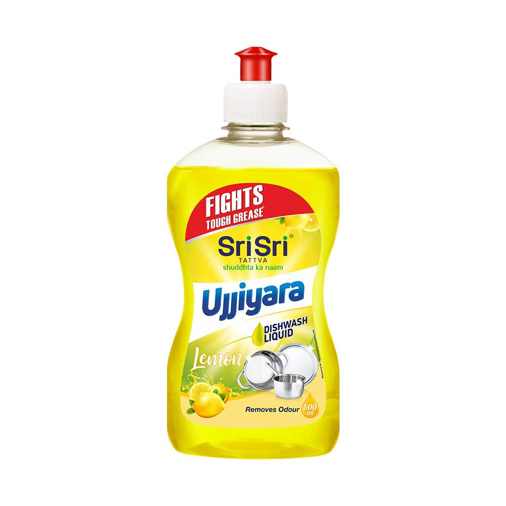 Ujjiyara Liquid Dishwash Lemon - Removes Odour, 500ml - Sri Sri Tattva